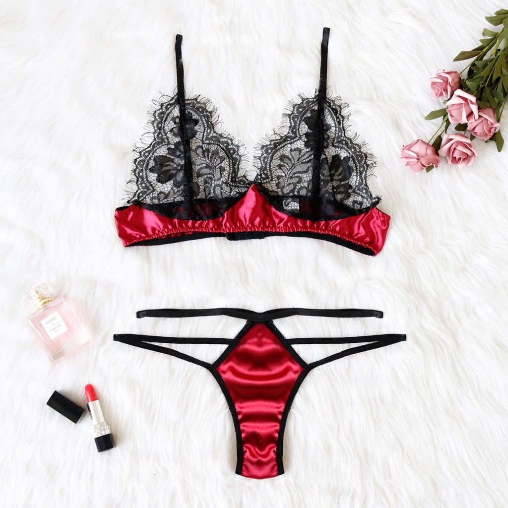 Lace Strappy Lingerie Set